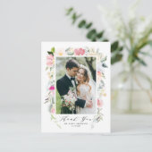 Carte Postale Pastel Spring Floral Blooms Mariage Merci (Debout devant)