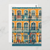 Carte Postale Pastel vintage Lisbonne Portugal (Devant / Derrière)