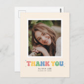 Carte Postale Pastels Super Retro Graduation Merci Postcard (Devant / Derrière)