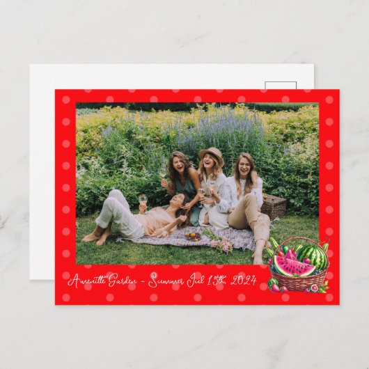 Carte Postale Pastèque d'été personnalisée (Devant / Derrière)