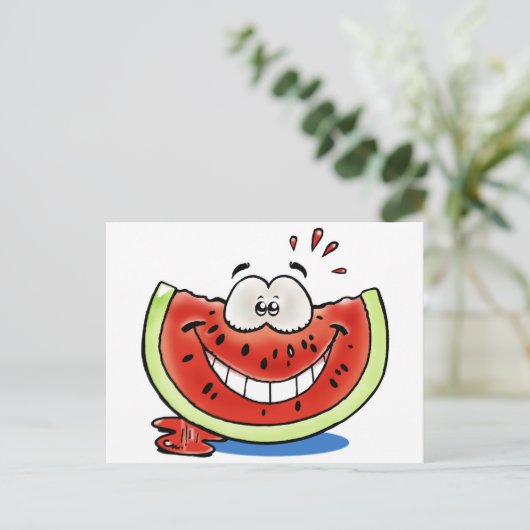 Carte Postale Pastèque mignonne (Debout devant)