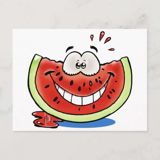 Carte Postale Pastèque mignonne (Devant)