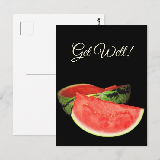 Carte Postale Pastèque rouge (Devant / Derrière)