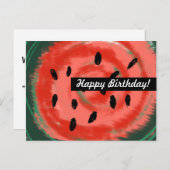 Carte Postale Pastèque Tourbillonnant d'été Abstraite (Devant / Derrière)