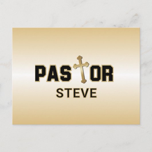 Carte Postale Pasteur Croix d'or personnalisée (Devant)