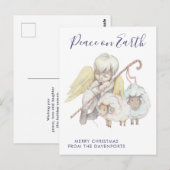 Carte Postale Pasteur de Noël Ange avec Mouton Vacances (Devant / Derrière)