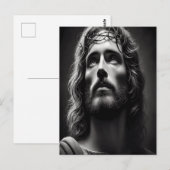 Carte Postale Pasteur divin Jésus avec un regard tendre (Devant / Derrière)