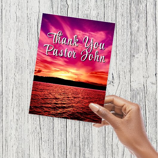 Carte Postale Pastor Appreciation Postcard | Ocean Pink Sunset