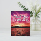 Carte Postale Pastor Appreciation Postcard | Ocean Pink Sunset (Debout devant)