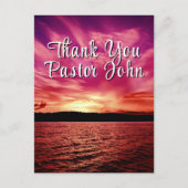 Carte Postale Pastor Appreciation Postcard | Ocean Pink Sunset (Devant)