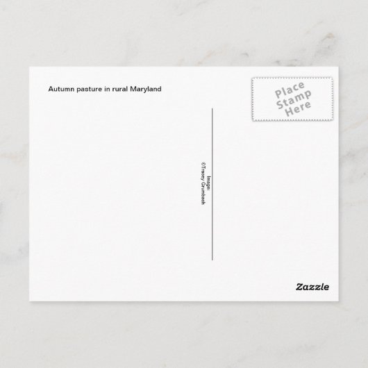 Carte Postale Pasture d'automne (Dos)