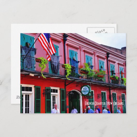Carte Postale Pat O'Brien's situé dans le quartier français (Devant / Derrière)