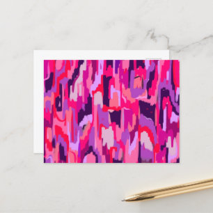 Carte Postale Patch Berry : Rouge et rose Abstrait