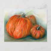Carte Postale Patch citrouille Automne Trio Pastel Art (Devant)