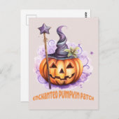 Carte Postale Patch Citrouille enchanté - Joli Jack-o’-Lantern (Devant / Derrière)