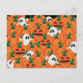 Carte Postale Patch Citrouille Haunted Halloween Ghosts (Devant)