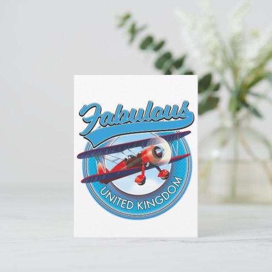 Carte Postale Patch de voyage au Royaume-Uni fabuleux. (Debout devant)