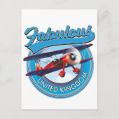 Carte Postale Patch de voyage au Royaume-Uni fabuleux. (Devant)