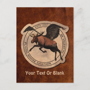 Carte Postale Patch Flying Moose Aviation