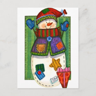 Carte Postale Patches Snowman