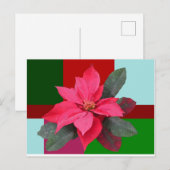 Carte Postale Patchwork Christmas - Poinsettia (Devant / Derrière)