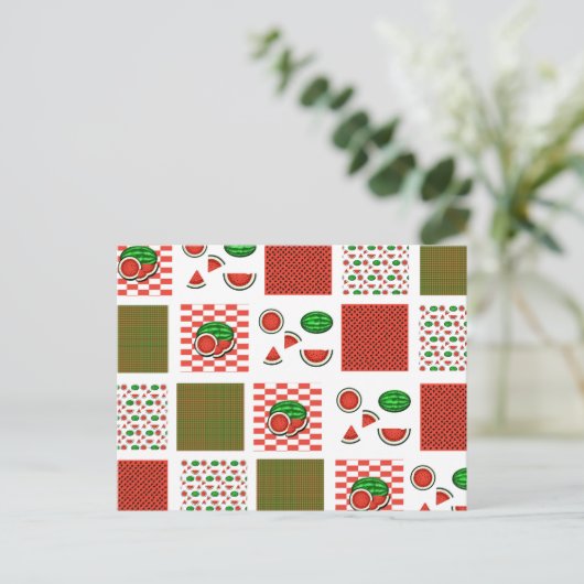 Carte Postale Patchwork de pastèque (Debout devant)