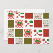 Carte Postale Patchwork de pastèque (Devant / Derrière)