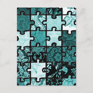 Carte Postale Patchwork de puzzle