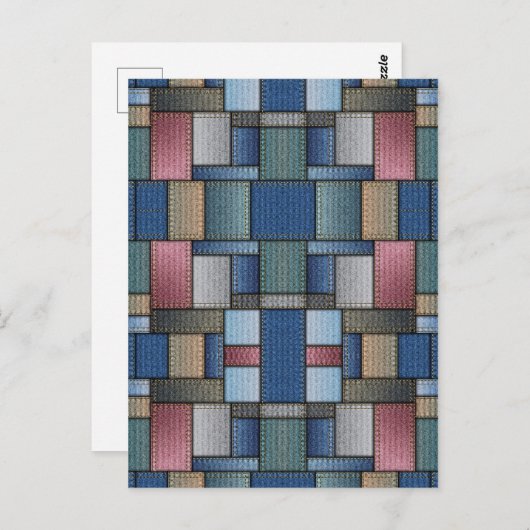 Carte Postale Patchwork Denim (Devant / Derrière)
