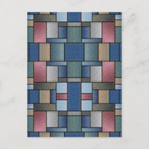 Carte Postale Patchwork Denim