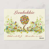 Carte Postale Patchwork Flower Love Merci Post Card (Dos)