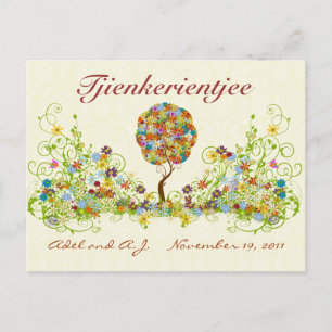Carte Postale Patchwork Flower Love Merci Post Card