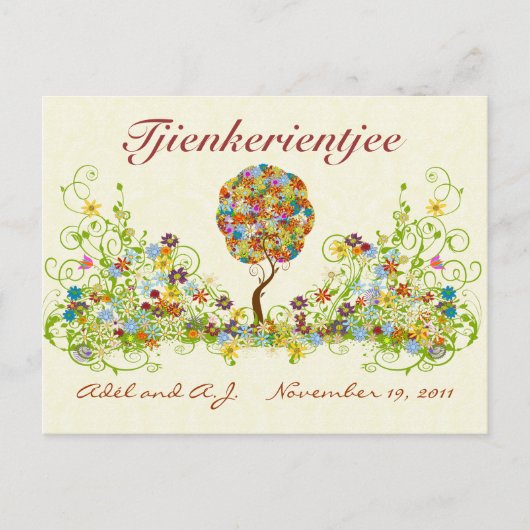 Carte Postale Patchwork Flower Love Merci Post Card (Devant)