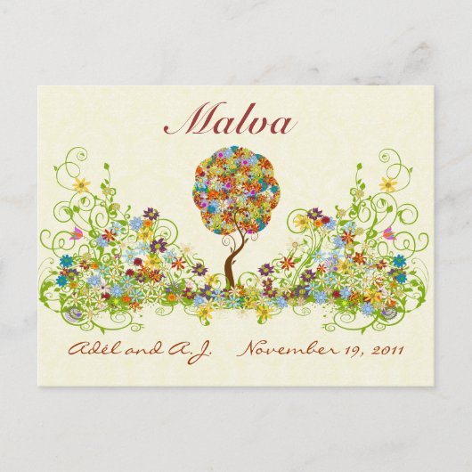 Carte Postale Patchwork Flower Love Merci Post Card (Devant)