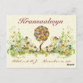 Carte Postale Patchwork Flower Love Merci Post Card (Dos)