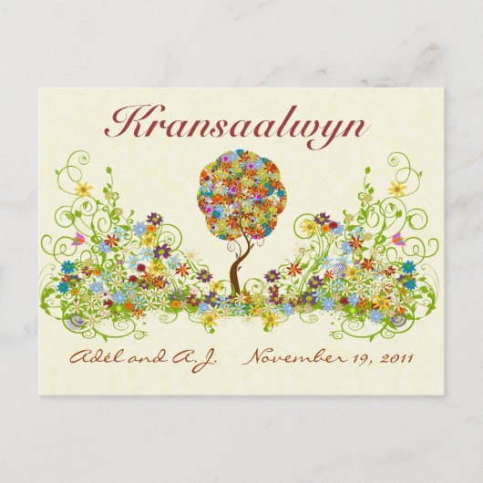 Carte Postale Patchwork Flower Love Merci Post Card (Devant)