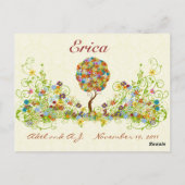Carte Postale Patchwork Flower Love Merci Post Card (Dos)