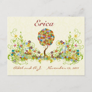 Carte Postale Patchwork Flower Love Merci Post Card