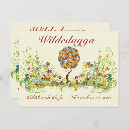 Carte Postale Patchwork Flower Love Merci Post Card (Devant / Derrière)