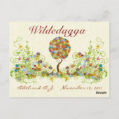 Carte Postale Patchwork Flower Love Merci Post Card (Dos)