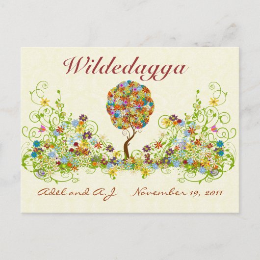 Carte Postale Patchwork Flower Love Merci Post Card (Devant)