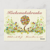 Carte Postale Patchwork Flower Love Merci Post Card (Dos)