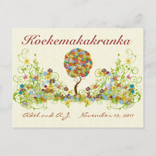 Carte Postale Patchwork Flower Love Merci Post Card