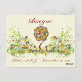 Carte Postale Patchwork Flower Love Merci Post Card (Dos)