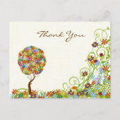 Carte Postale Patchwork Flower Love Tree Merci PostCard (Devant)