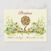 Carte Postale Patchwork Flower Love Tree Numéro/Noms de table (Devant)