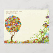 Carte Postale Patchwork forestier enchanté Merci floral (Dos)