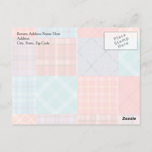 Carte Postale Patchwork Madras (Dos)