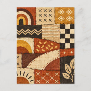 Carte Postale Patchwork Moderne Cosy