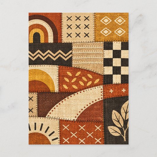 Carte Postale Patchwork Moderne Cosy (Devant)